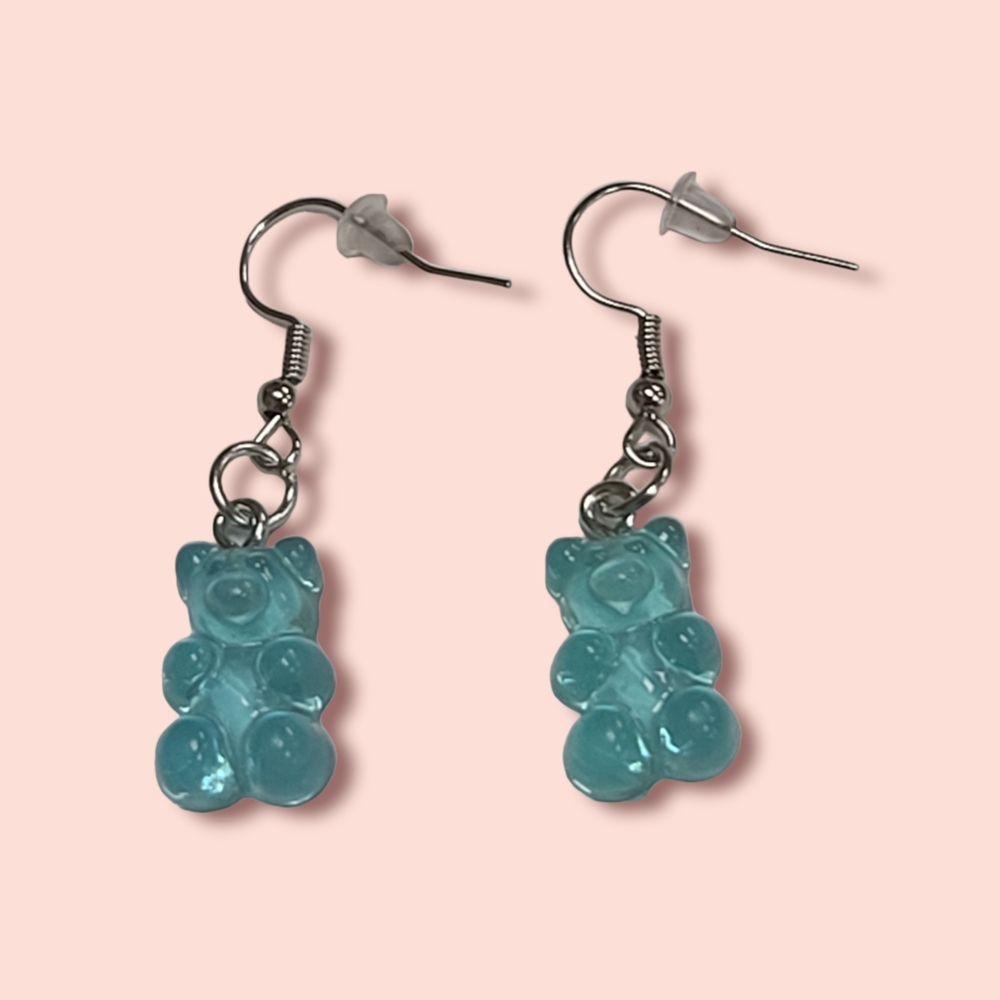 Kawaii Blue Gummi Bear Earrings